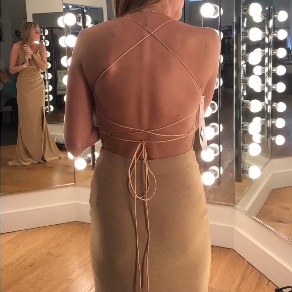 Gold Sparkly Studio 17 Prom Dress